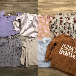 Bundle of toddler girl tops